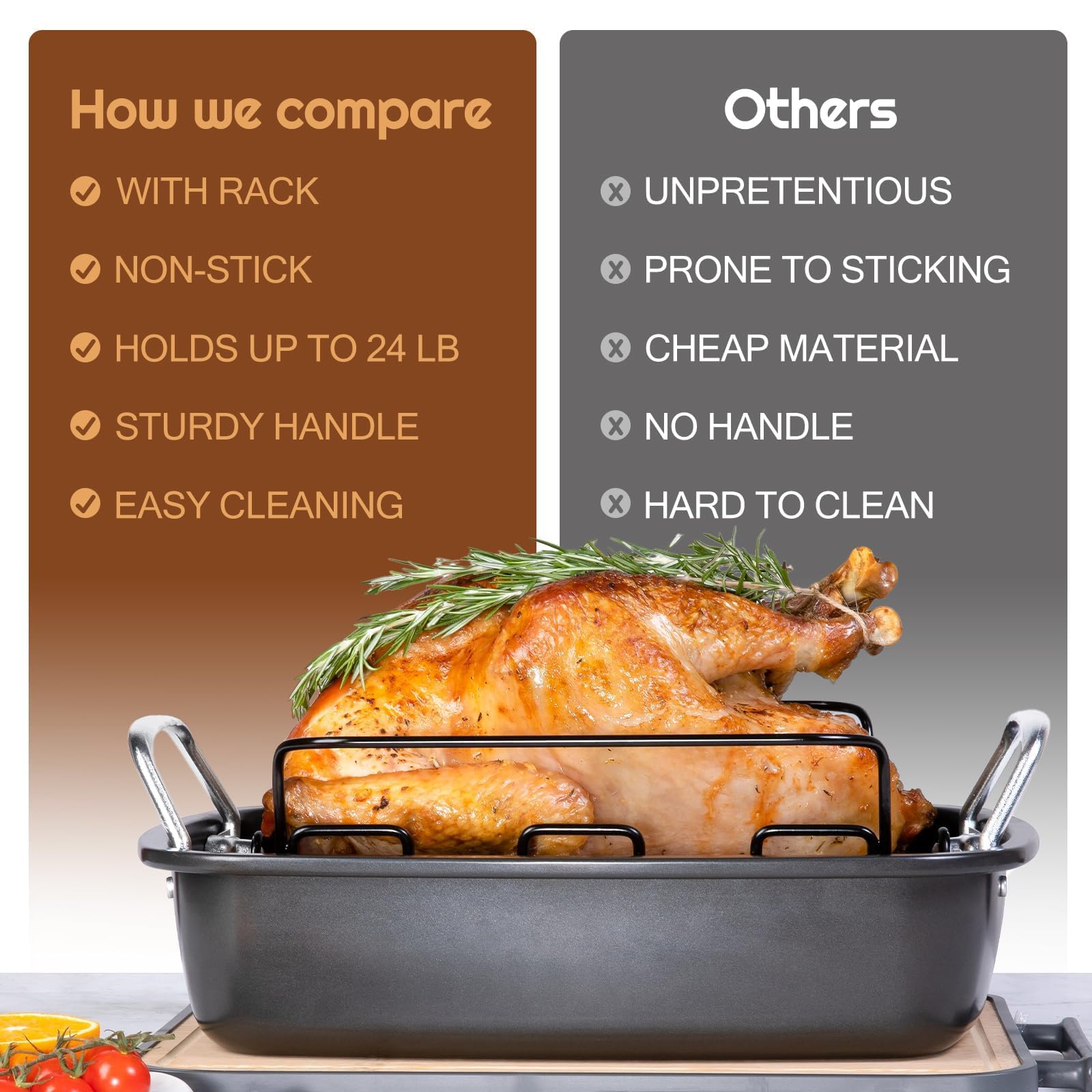 PinAmigos removable rack elevates food for draining fats.