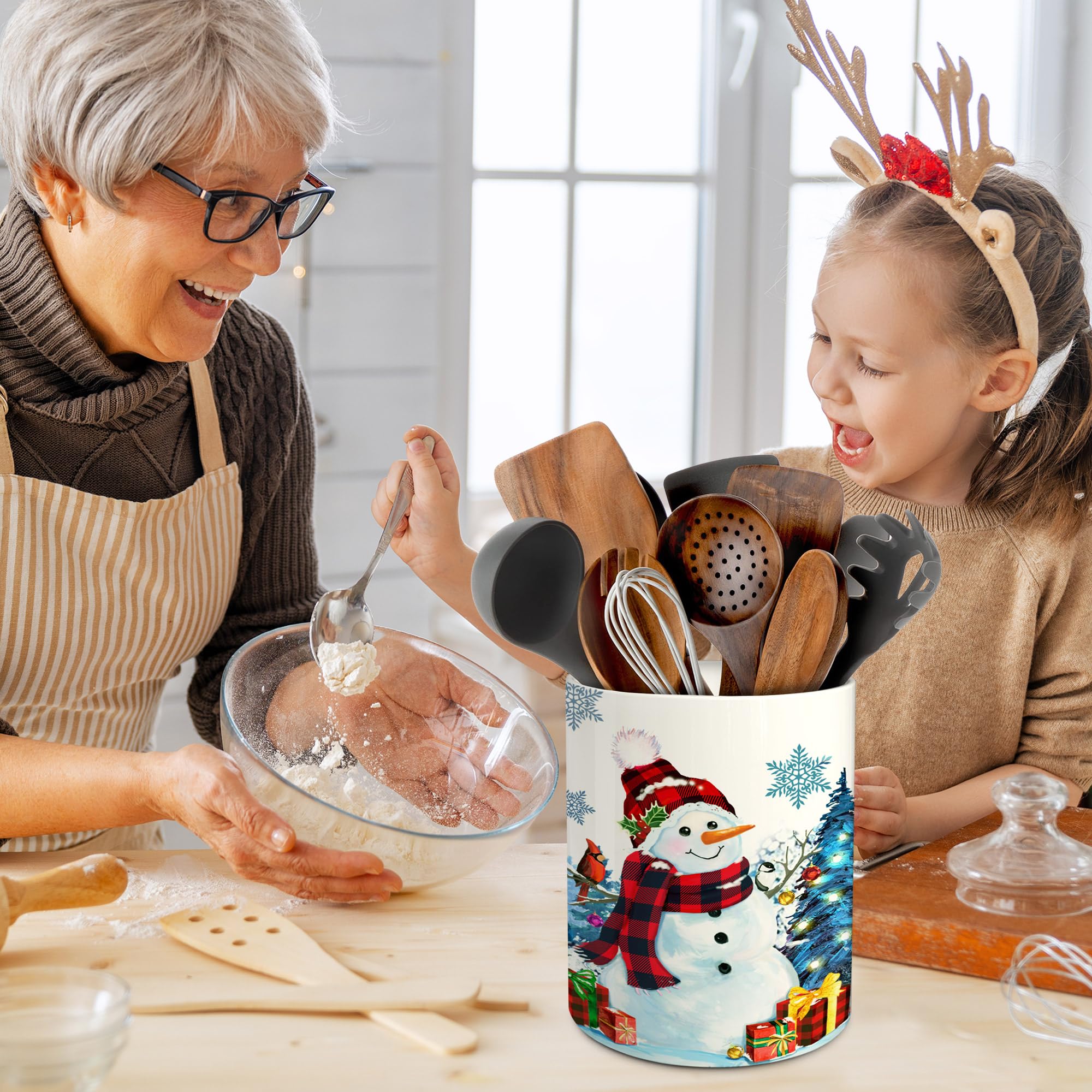 pinata rustic kitchen display showcasing practical storage with Christmas charm