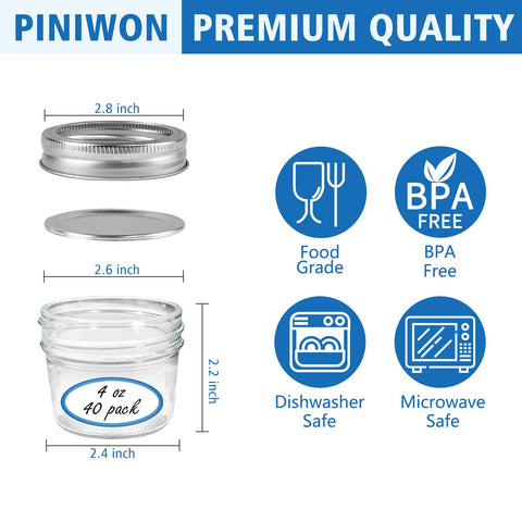 PINIWON regular lids with silicone seal for airtight, spill-free storage.