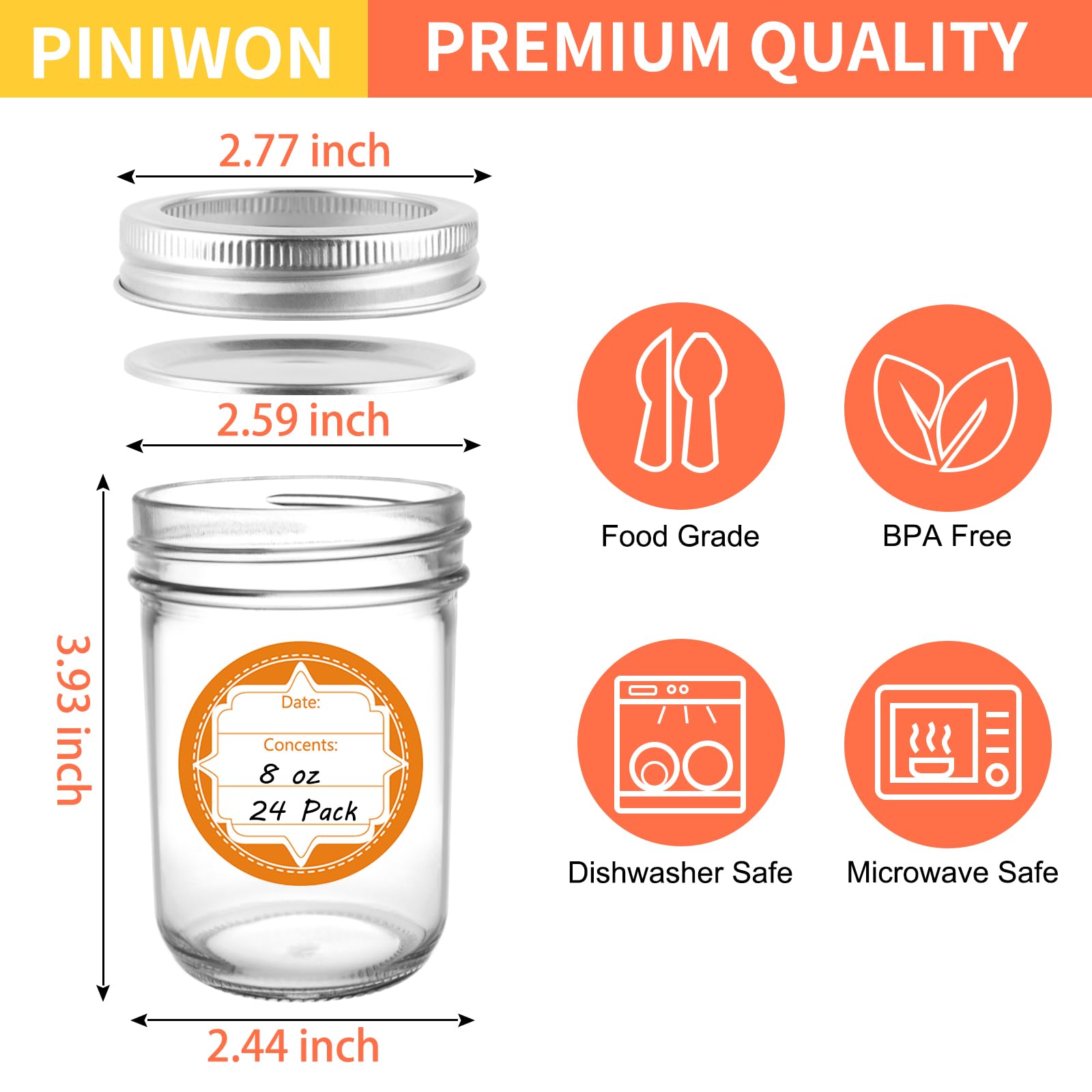 PINIWON silver screw-band lid secures a leakproof seal.