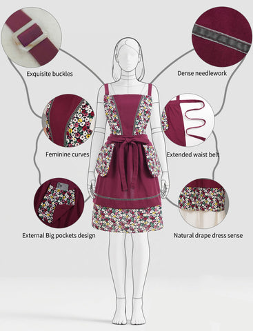 Pinknoke apron chest protection 12.5 inches guards clothing from splashes.