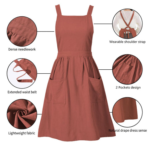 Pinknoke apron coverage image highlights chest protection and full-coverage silhouette.