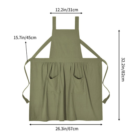 Pinknoke olive green skirt area of apron offering full coverage
