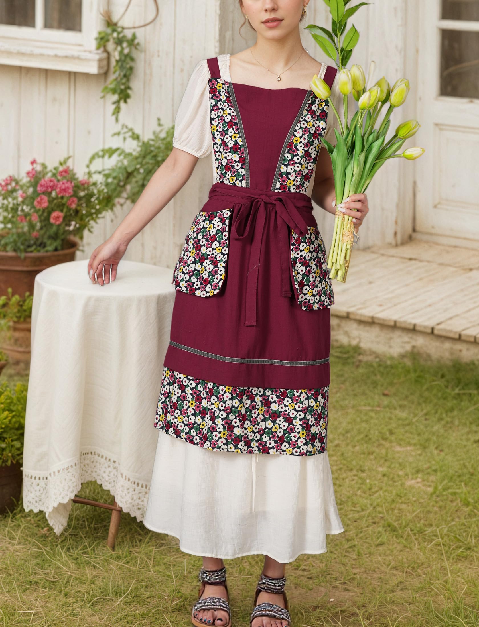 Pinknoke apron skirt dimensions give full coverage during messy tasks.