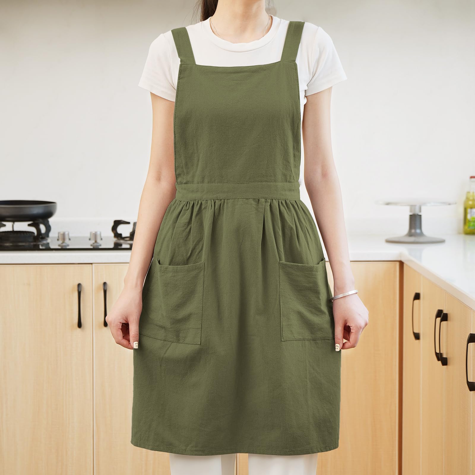 Pinknoke multi-use apron suitable for cooking, gardening, and painting