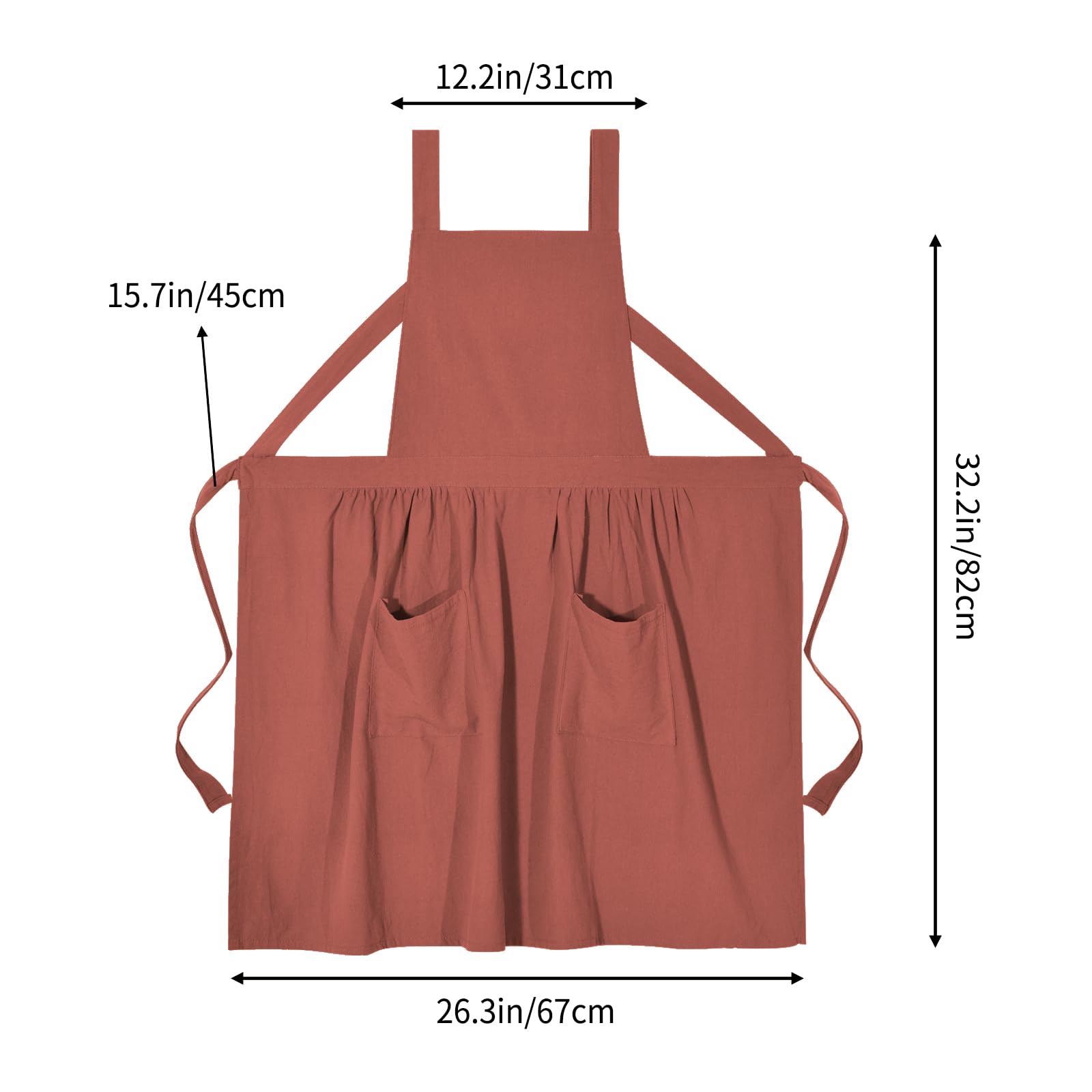 Pinknoke shoulder-strap design image shows comfort for long cooking sessions.