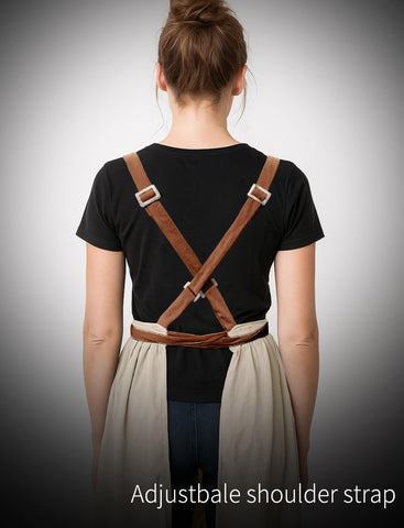 Pinknoke two pockets apron provides storage for tools and recipe cards