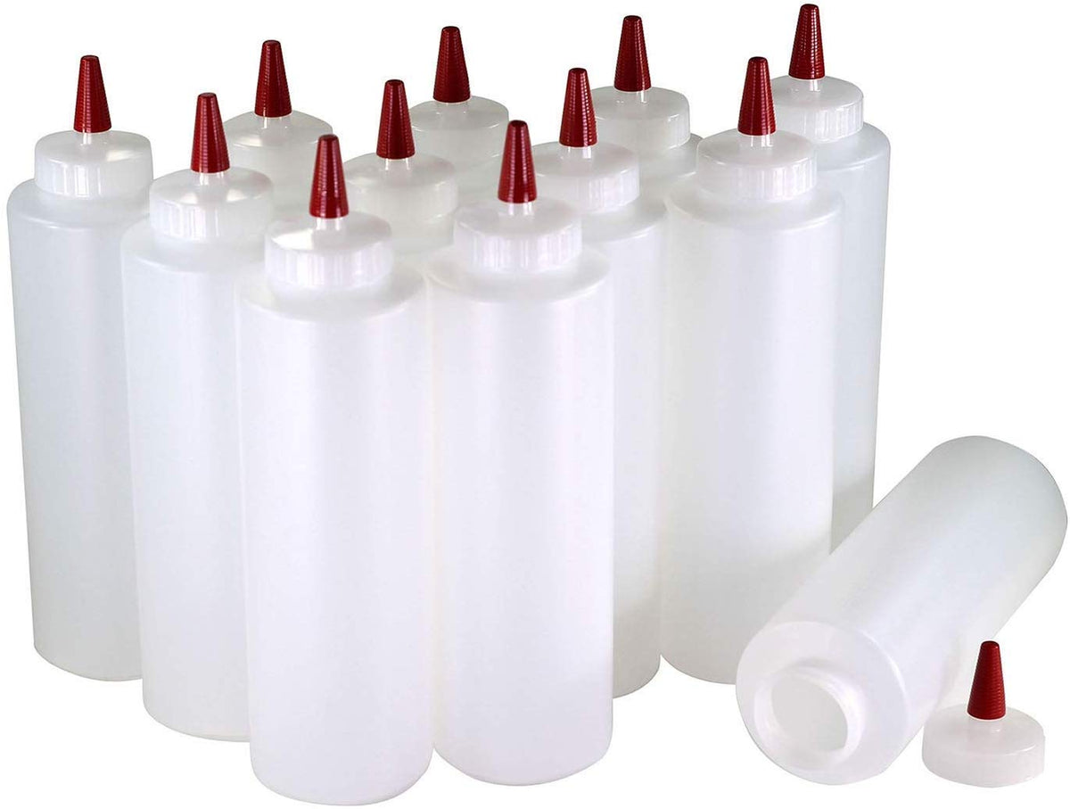 Pinnacle Mercantile 16oz squeeze bottles set for quick, mess-free condiment serving.