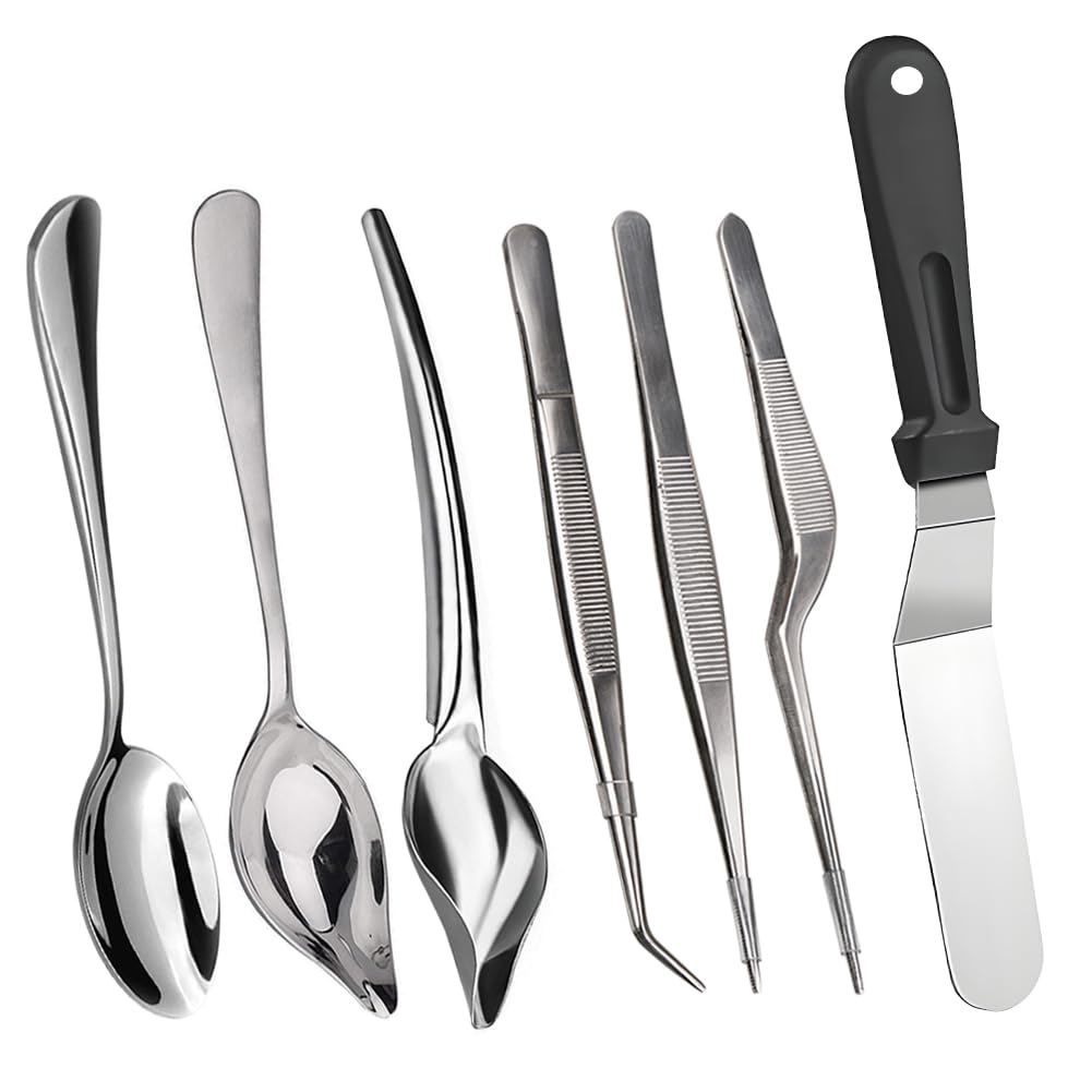 Pinovk 7-piece stainless steel culinary tools set showcases professional-grade durability and versatility.