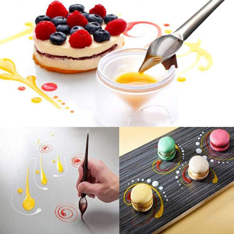 Pinovk saucier-decorating-spoons enables delicate drizzling and elegant plating.