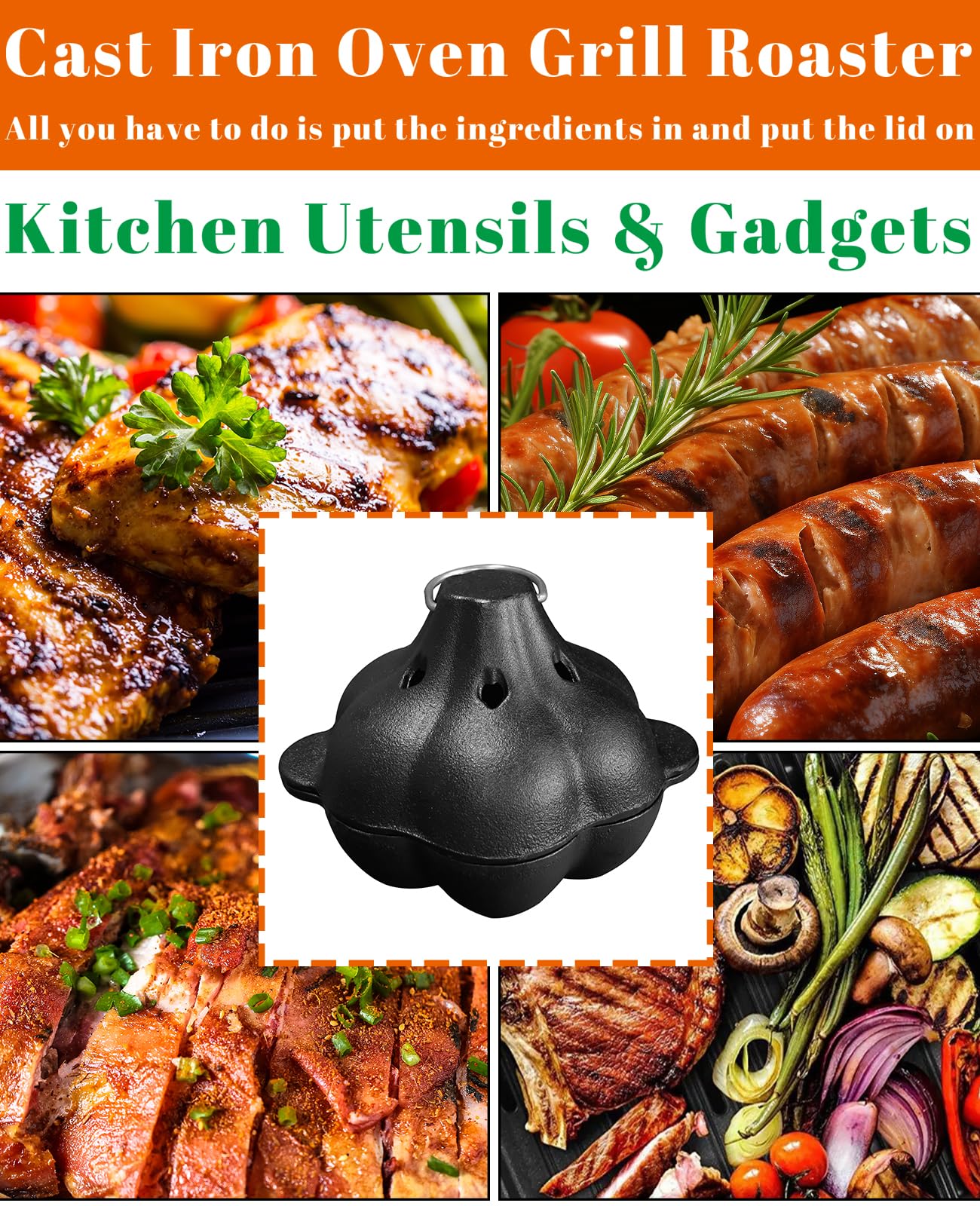 Pinra Heat-retention cast iron surface ensures consistent cooking