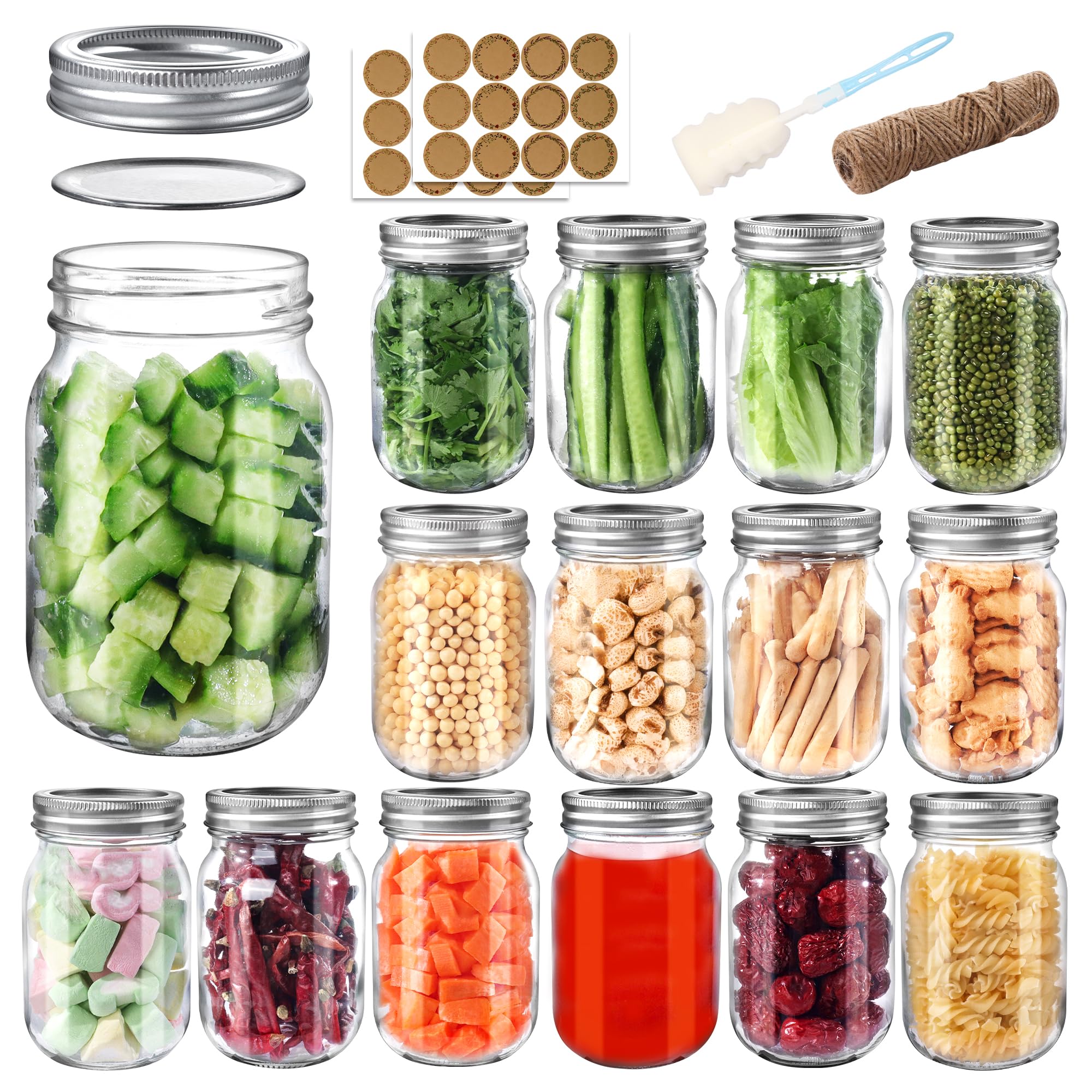 PINIWON 16 oz mason jar with airtight lid ideal for storage