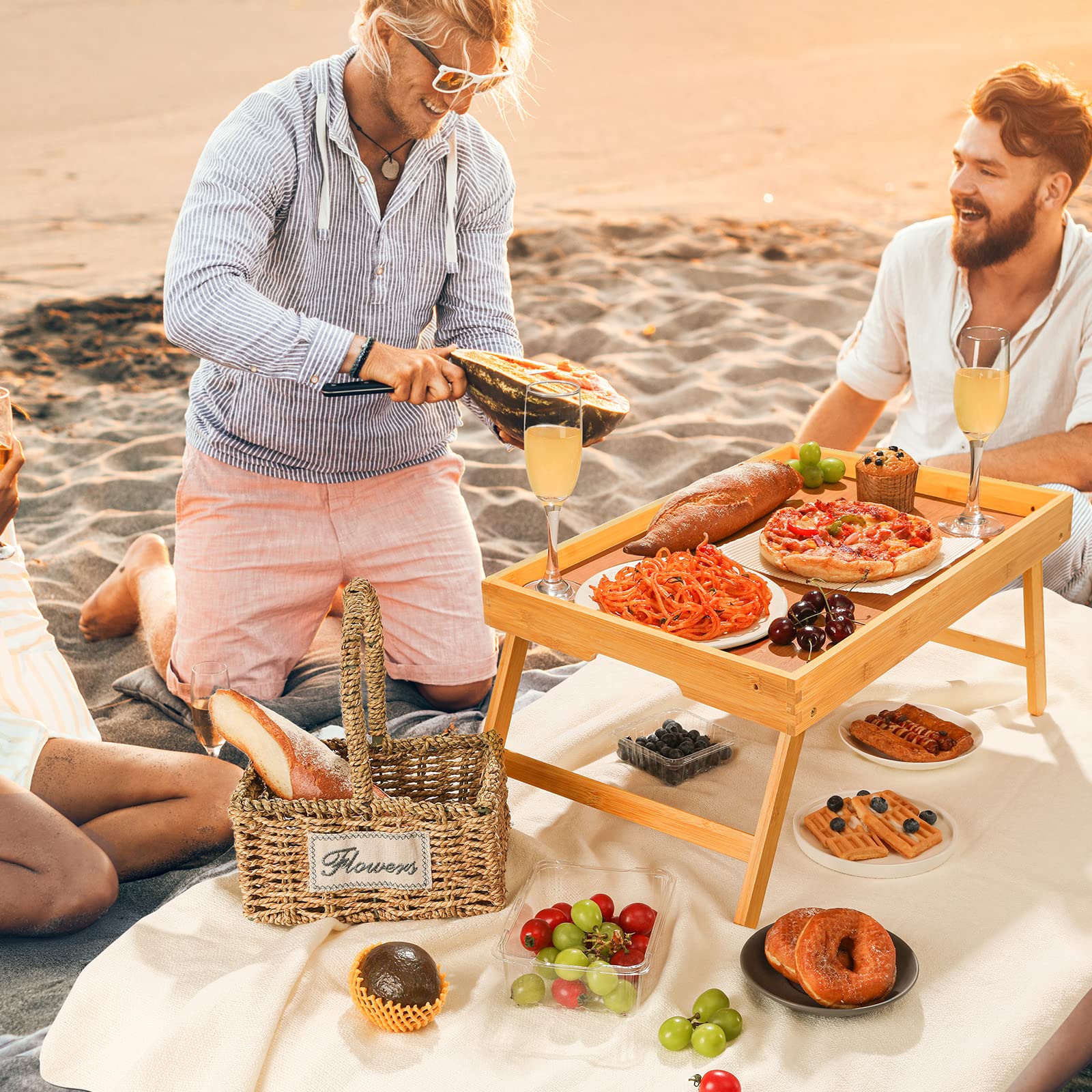 Pipishell bed tray folded for compact storage and portability.