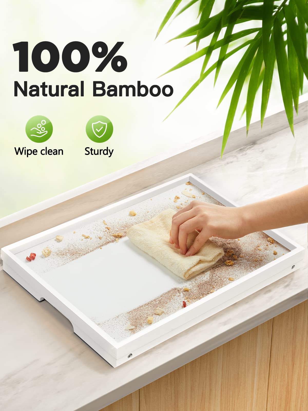 Pipishell bamboo bed tray suitable for kitchen or bedroom.