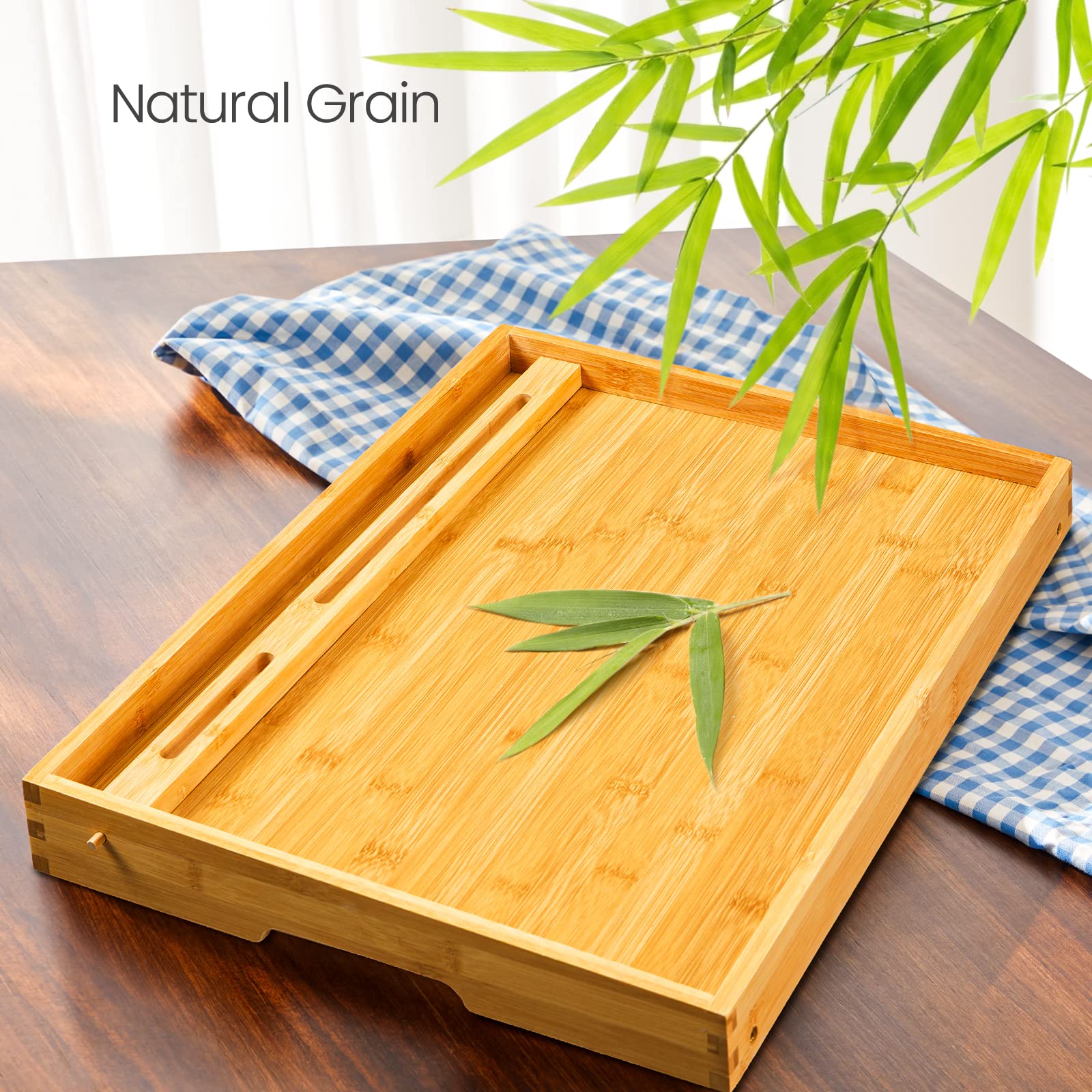 Pipishell natural bamboo finish adds warmth to any room.