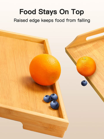 Pipishell bamboo tray is portable for indoor and outdoor meals