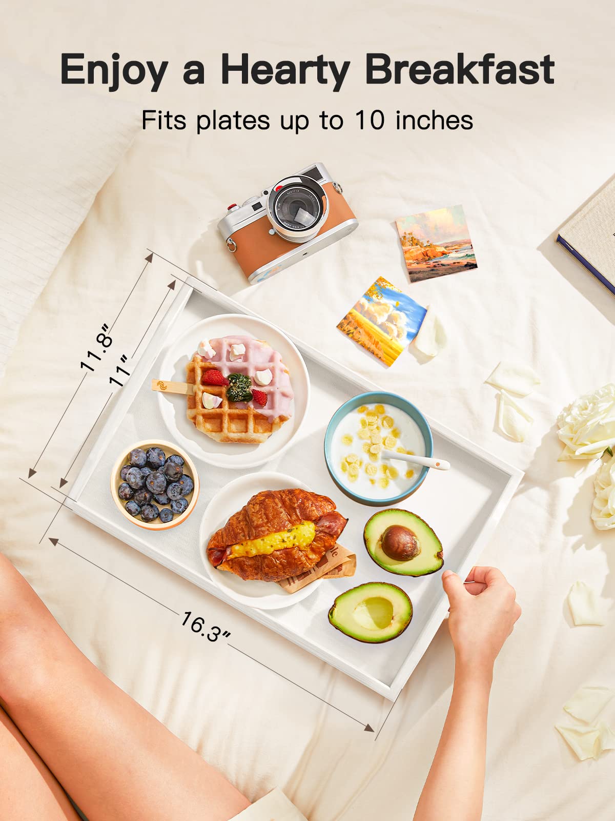 Pipishell tray serving top ready for meals on couch or desk.
