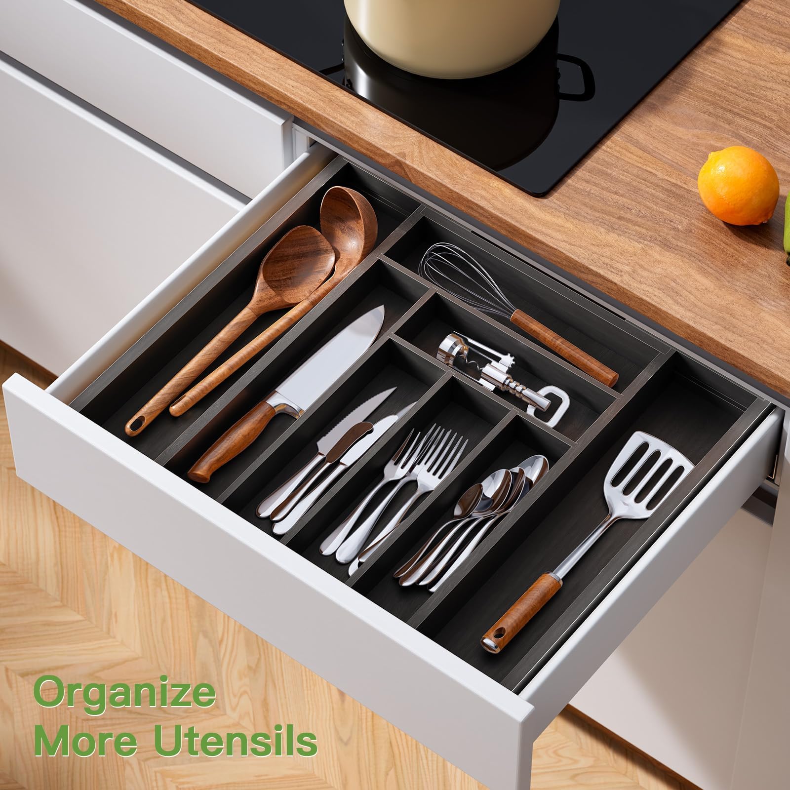 Pipishell bamboo compartments six to eight ideal for cutlery
