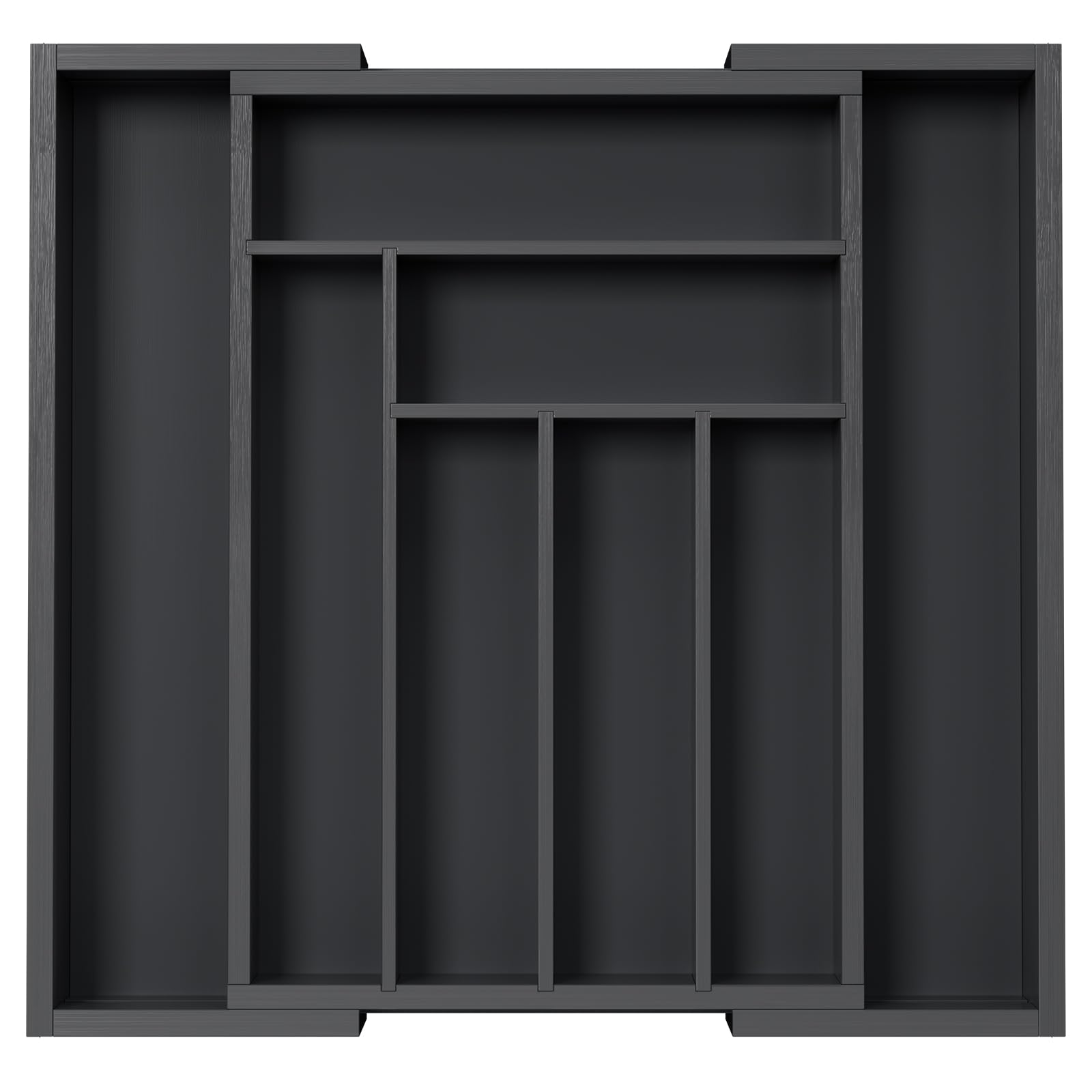 Pipishell bamboo expandable drawer organizer front view for a tidy utensil setup