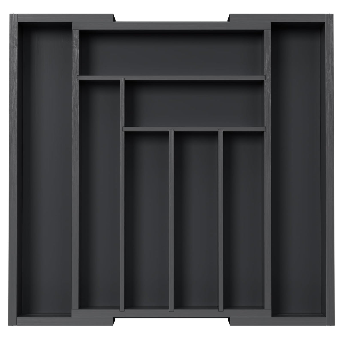 Pipishell bamboo expandable drawer organizer front view for a tidy utensil setup