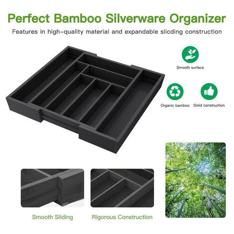 Pipishell bamboo expandable drawer organizer in a drawer for easy access