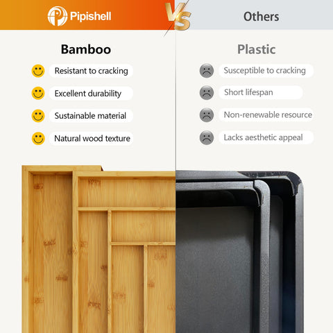 Pipishell easy-clean bamboo surface wipes down with a damp cloth.