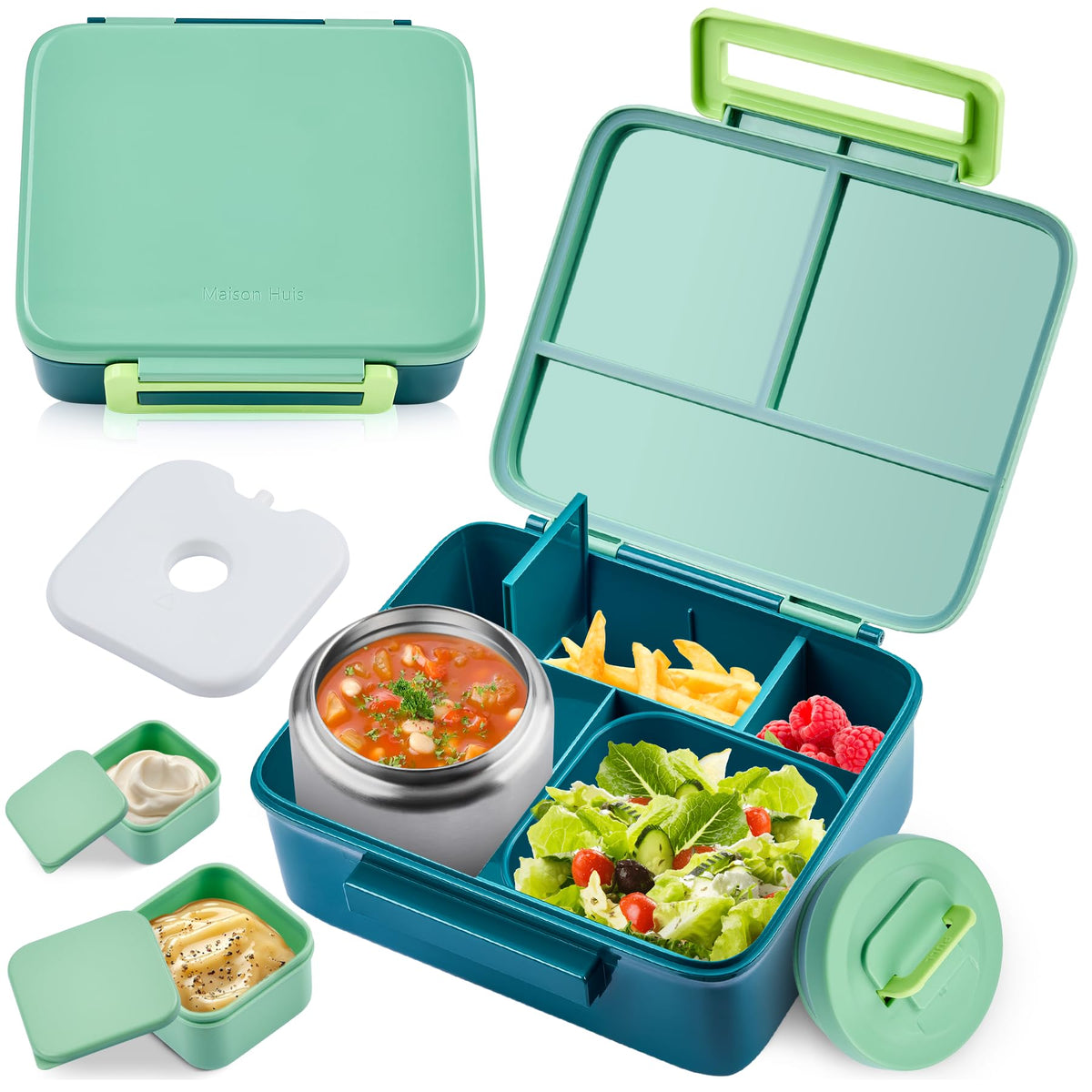 PIQUEBAR Bento lunchbox shows leak-proof design preventing spills during school meals