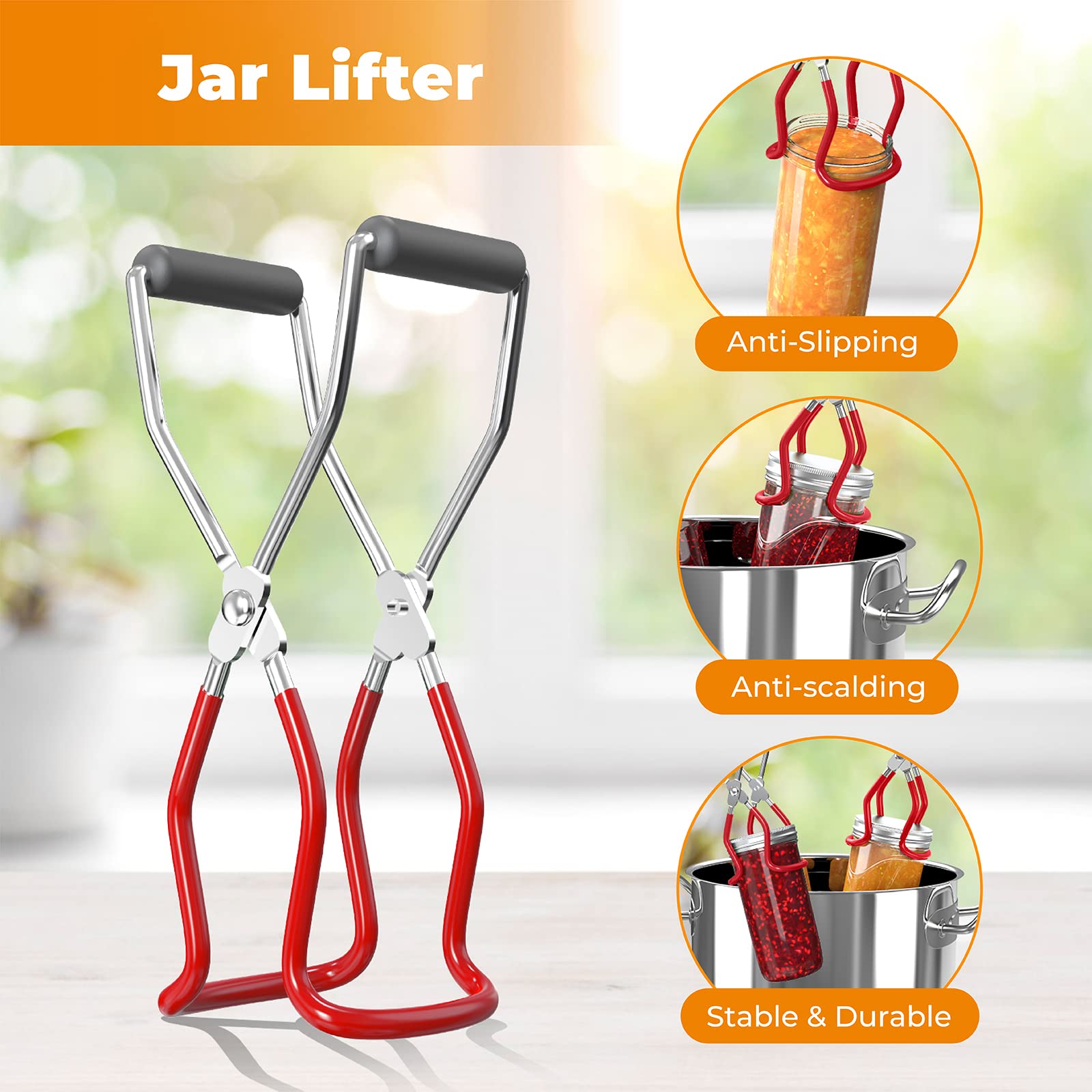 Pisol jar lifter makes safe, easy jar transfer from pot to counter
