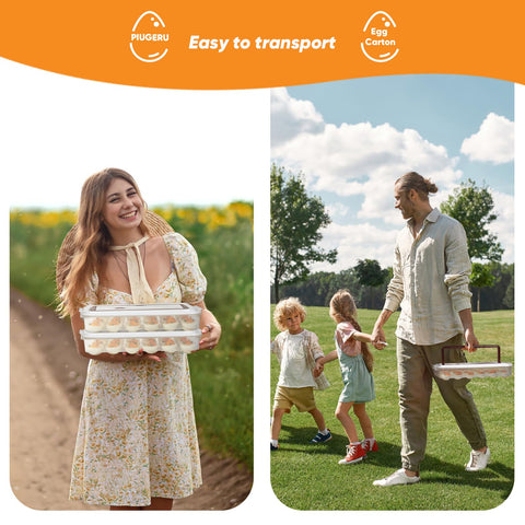 PIUGERU fridge-friendly tray keeps deviled eggs neat and ready for serving
