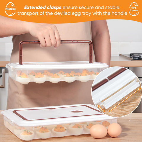 PIUGERU stackable egg tray keeps fridge organized and saves kitchen space