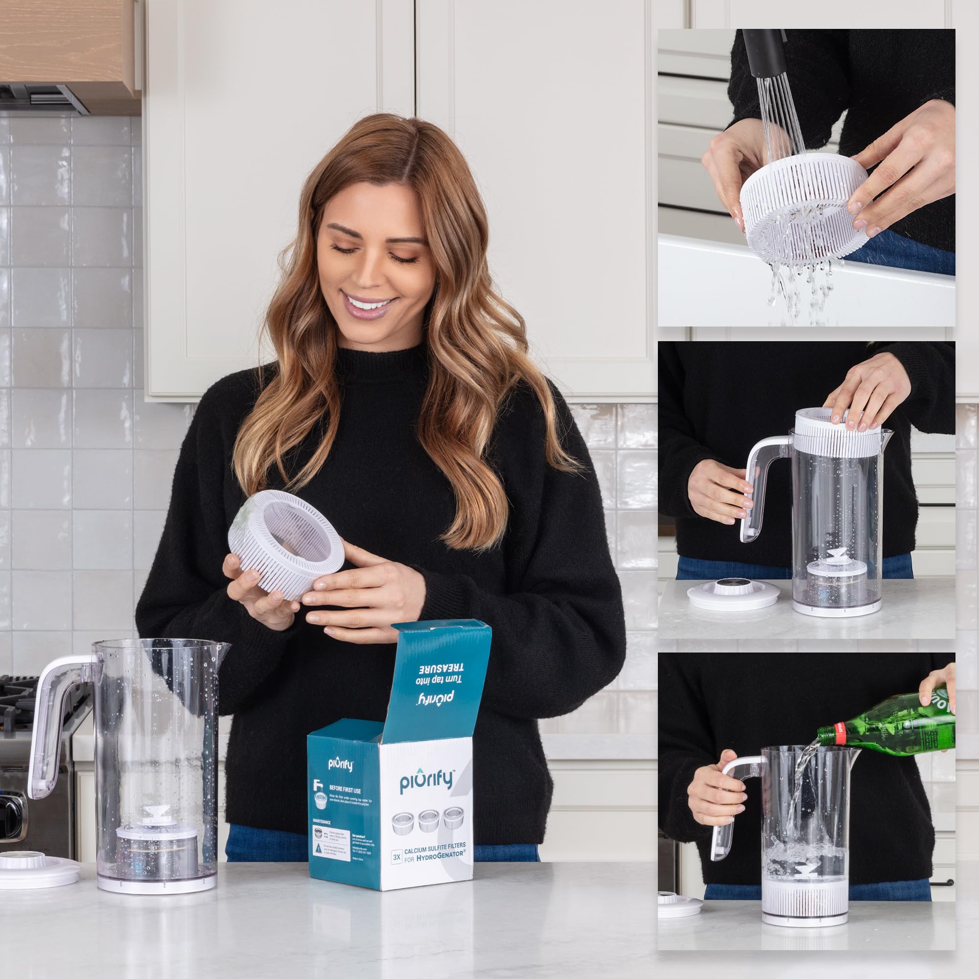 PIURIFY replacement filter cartridge being swapped inside view