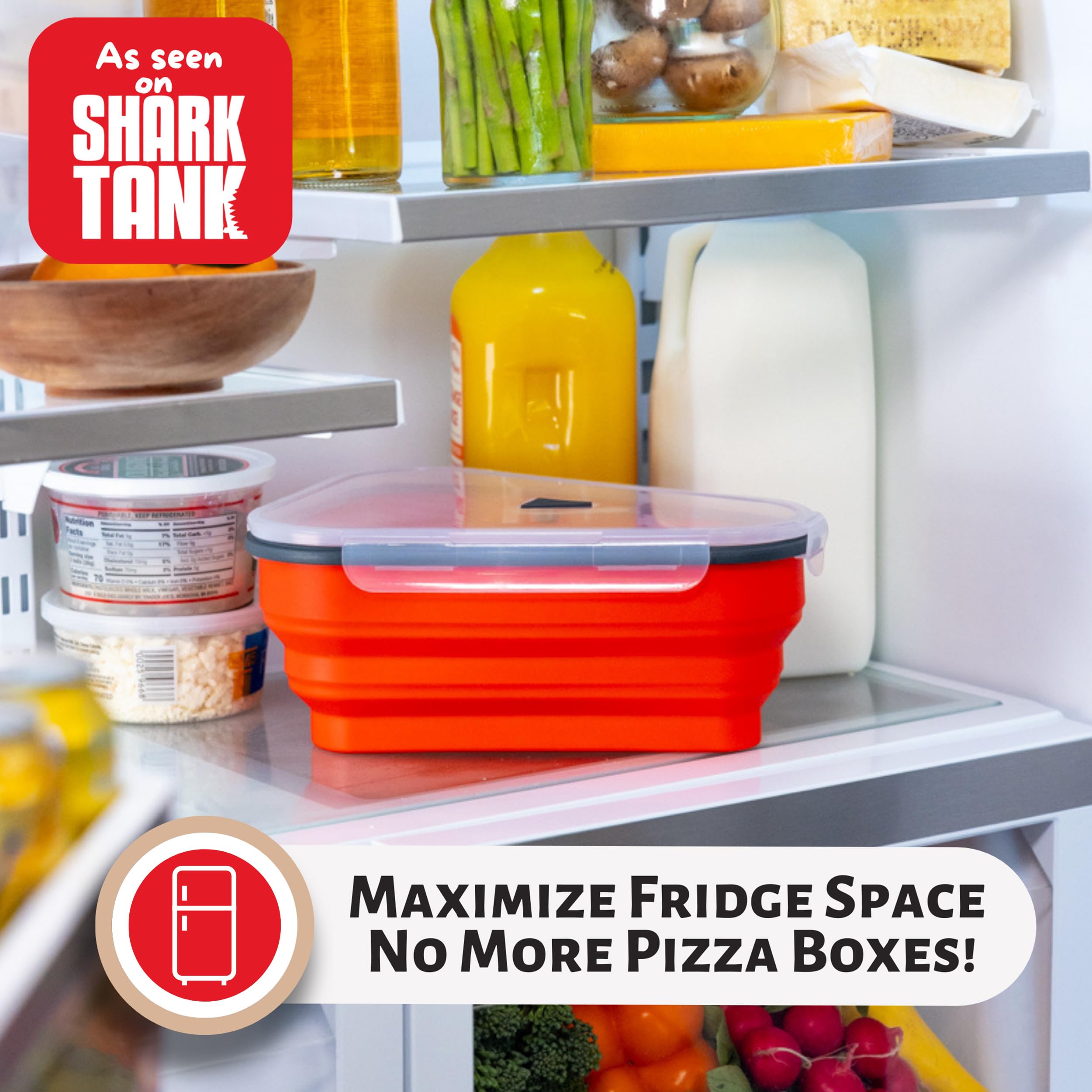 Pizza Pack air vent feature helps reduce condensation for crisper slices.