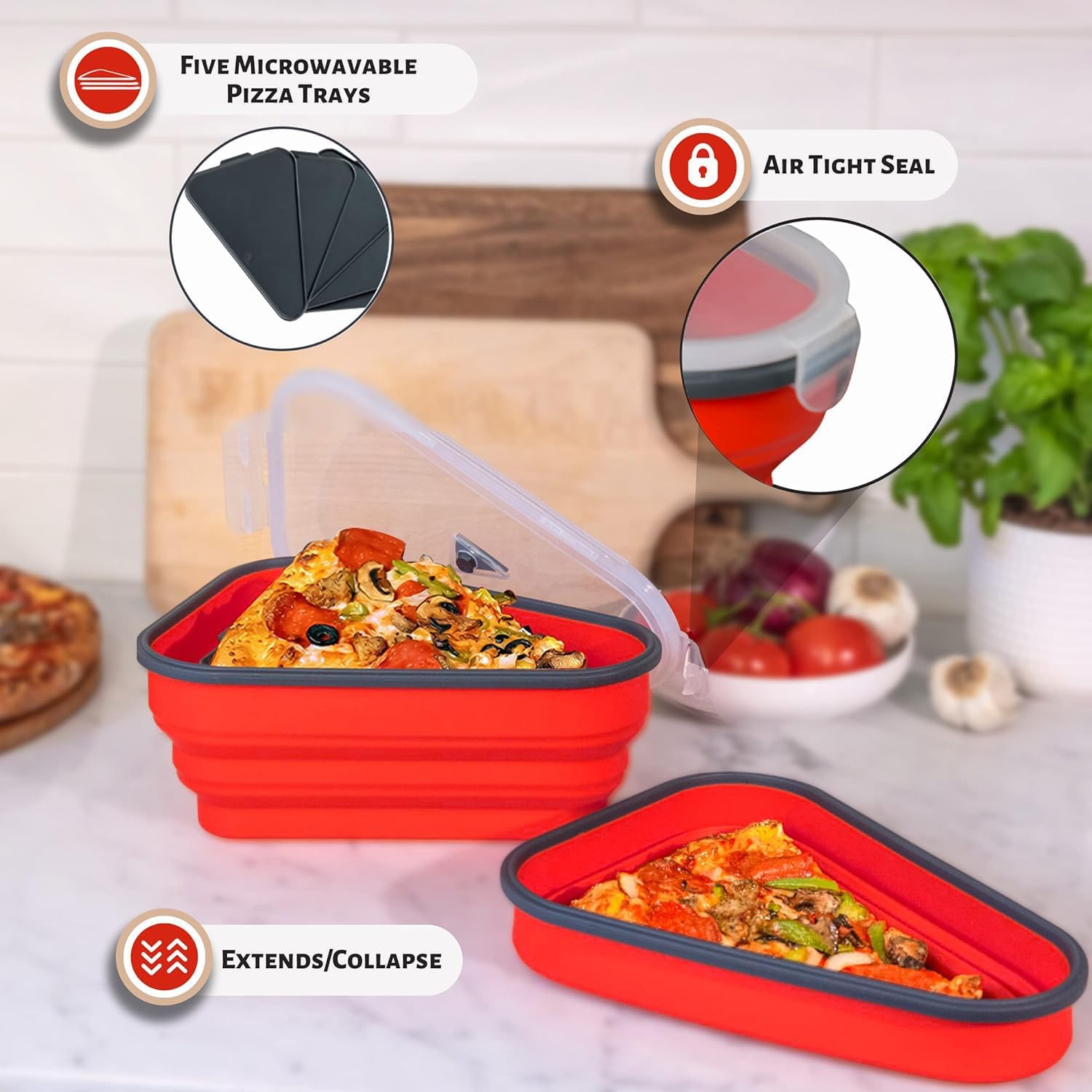 Pizza Pack BPA-free silicone is odorless and non-stick.