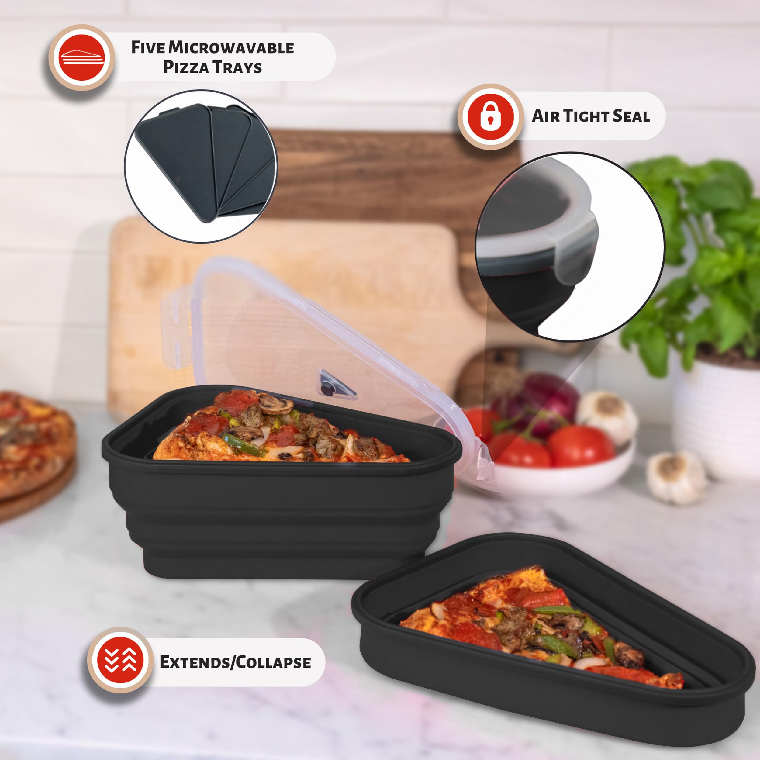 Pizza Pack removable dividers keep pizzas tidy for reheating
