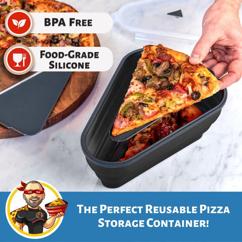 Pizza Pack with snap-on lids sealing freshness for next-day pizza
