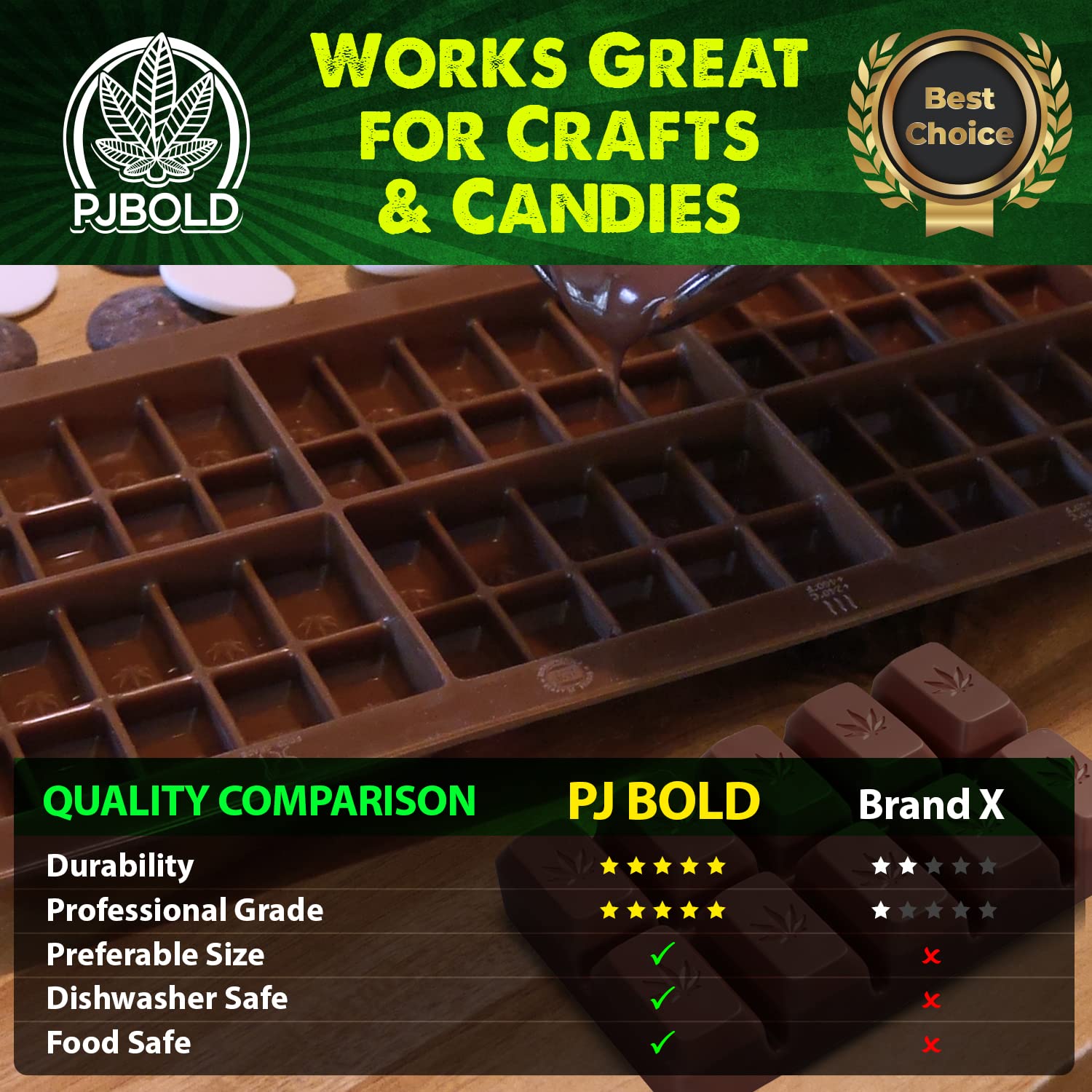 PJ Bold two-pack leaf mold is freezer-friendly for ice and treats