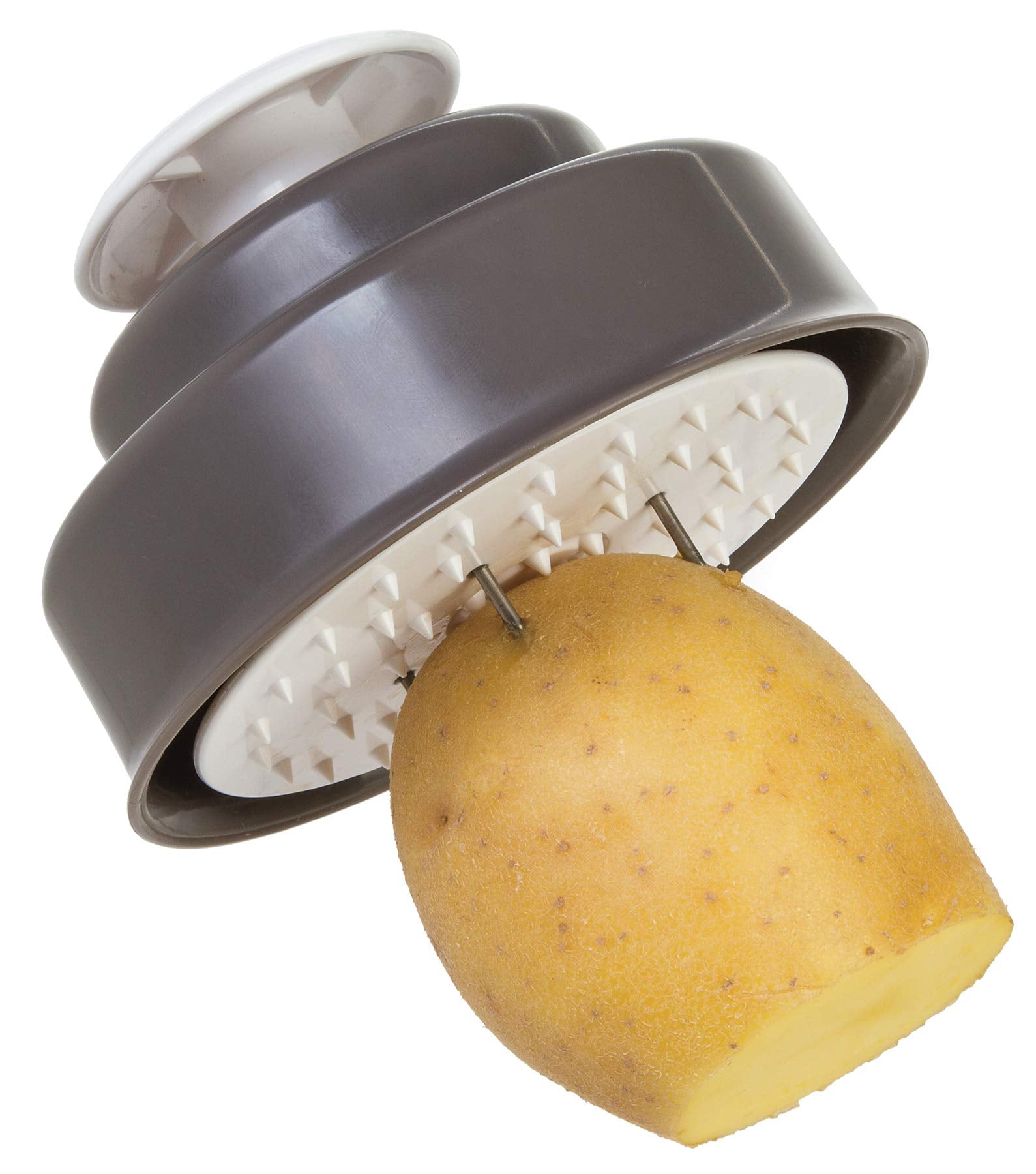 PL8 quick-change knob switches between straight, waffle, and julienne options.
