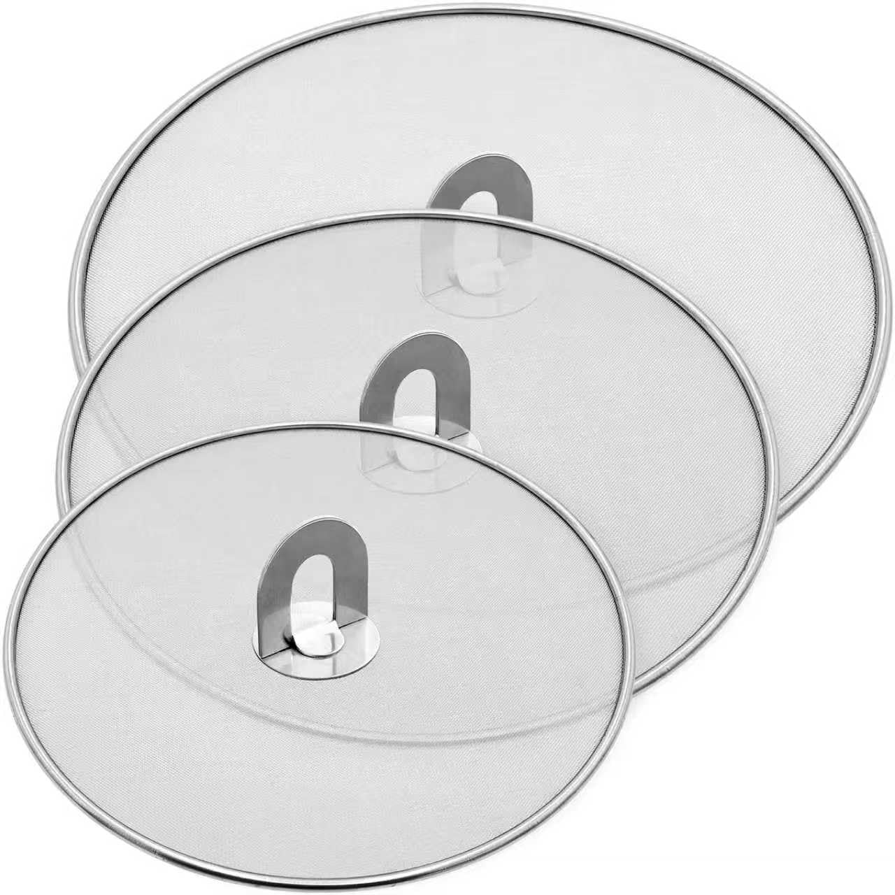 PLACHIDAY splatter screen with perforated mesh protects your stovetop while frying.
