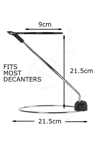Plaisir de la Cave heavy-duty steel base provides stability for tall decanters