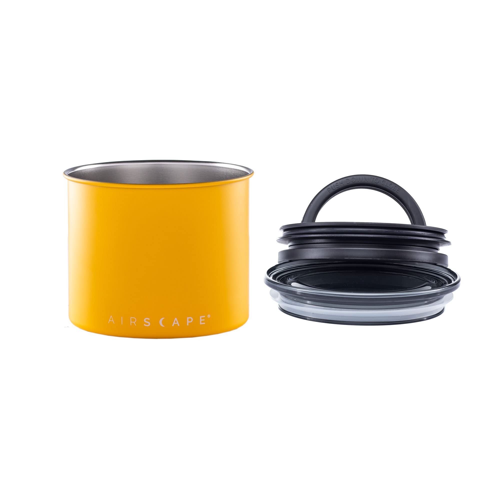 Planetary Design Airscape canister on a kitchen counter, compact and stackable.