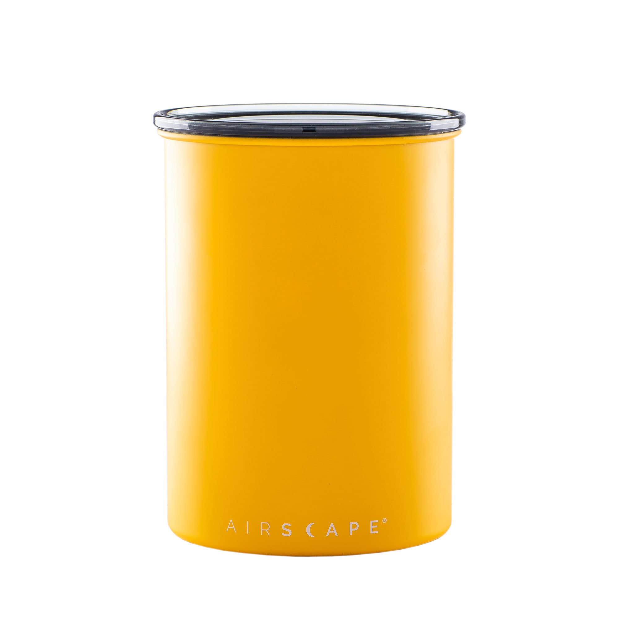 Planetary Design Airscape matte yellow medium canister shields coffee beans from light