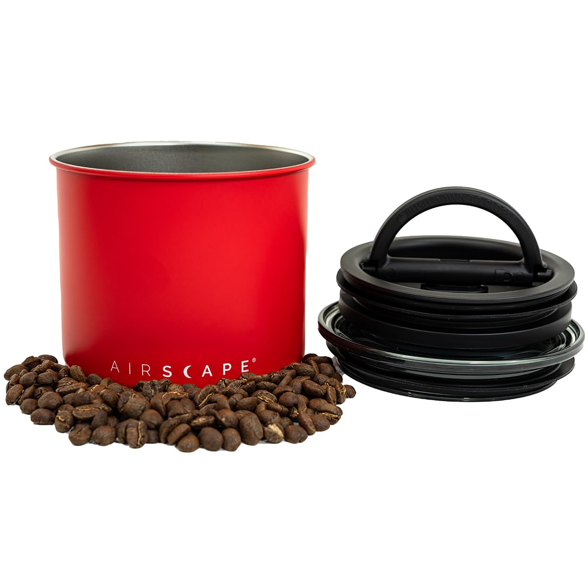 Planetary Design Airscape canister with patented plunger lid preserves freshness.