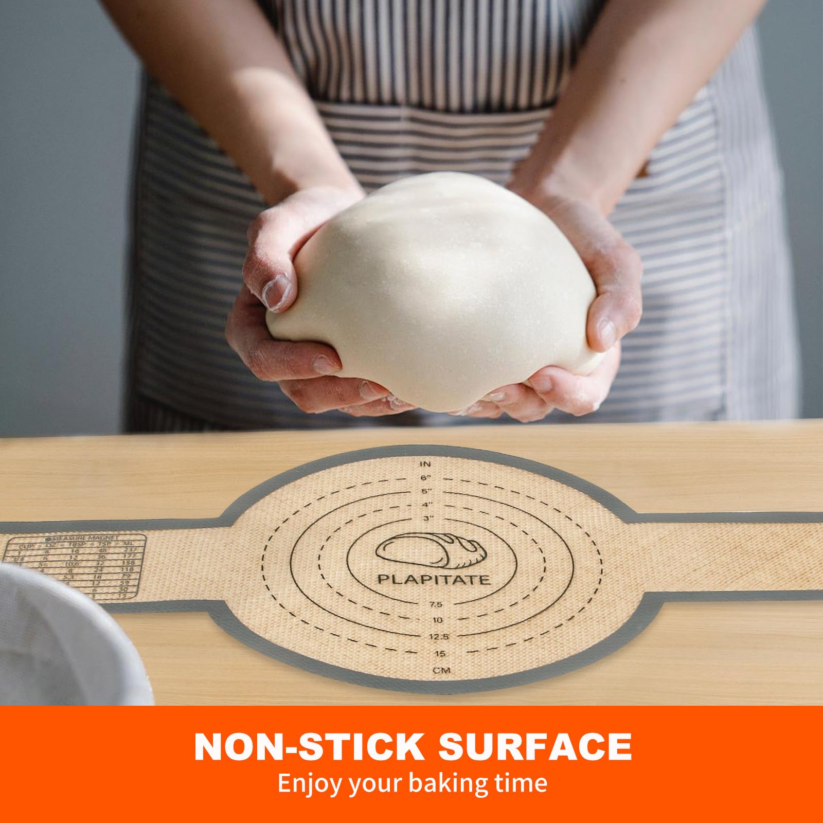 PLAPITATE silicone baking mat non-stick surface aids release and cleanup