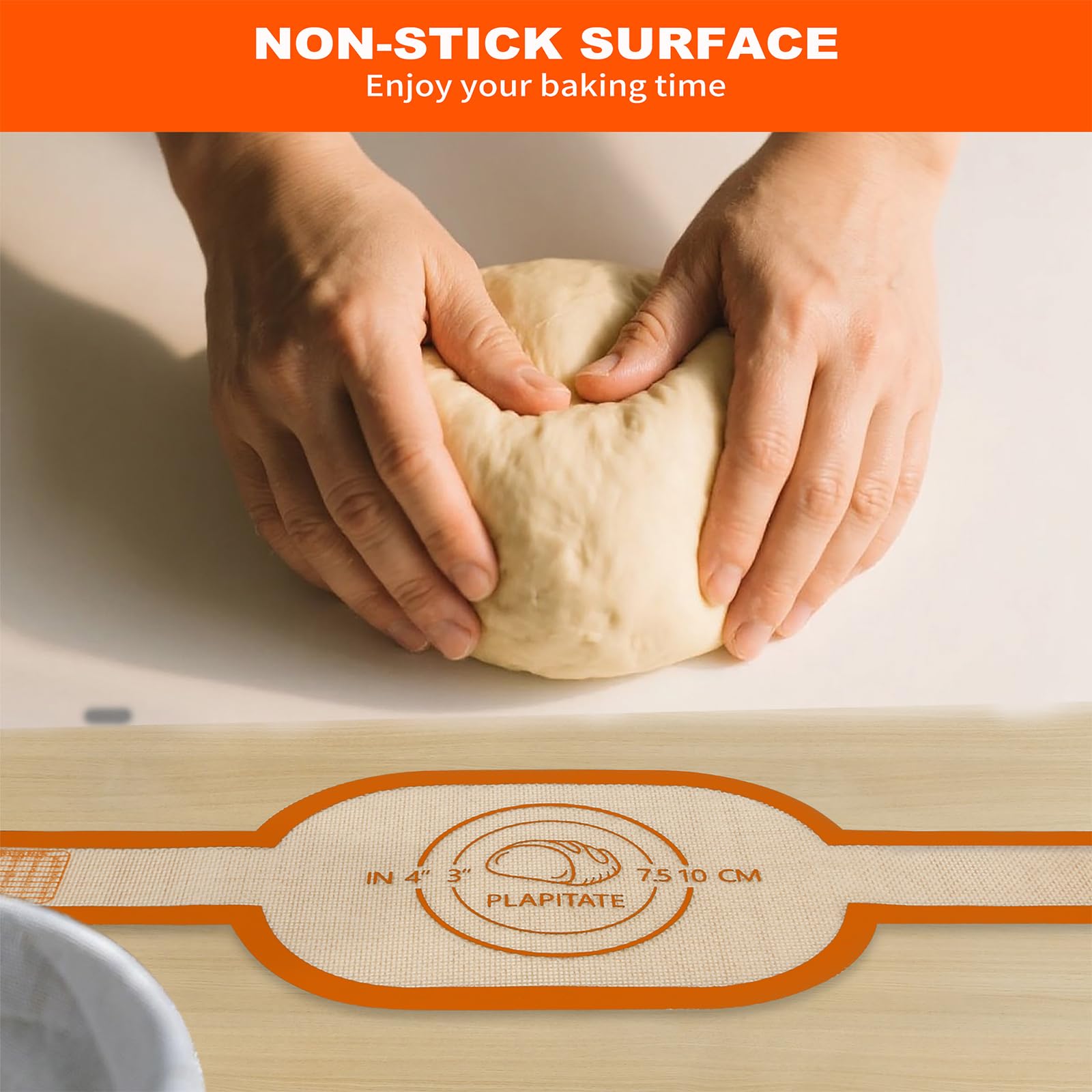 PLAPITATE bread sling orange dishwasher-safe for easy cleanup after baking