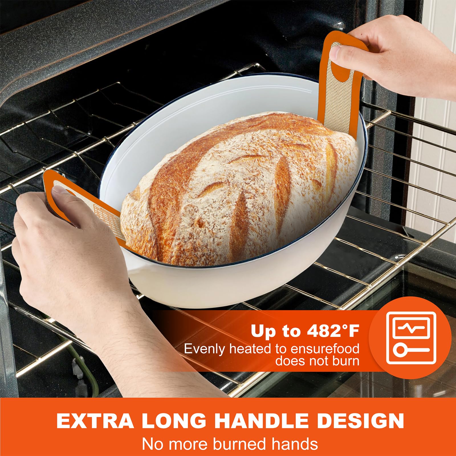 PLAPITATE bread sling orange reusable silicone durable for repeated use