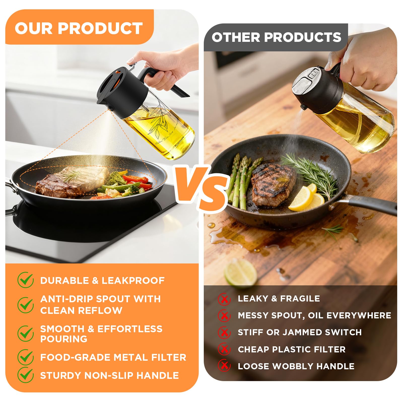 PLAPITATE anti-drip hole keeps the kitchen counter clean between uses.