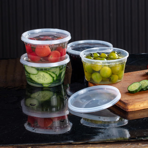 Plaspapier stackable 8 oz deli cups save space