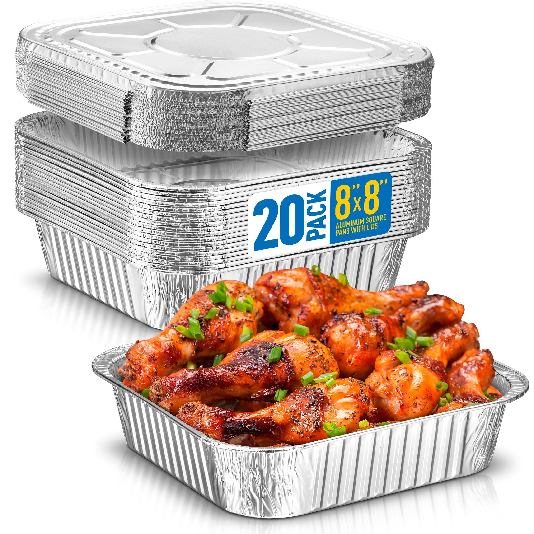 Plastible 8x8 baking pan with lid for mess-free baking and storage.