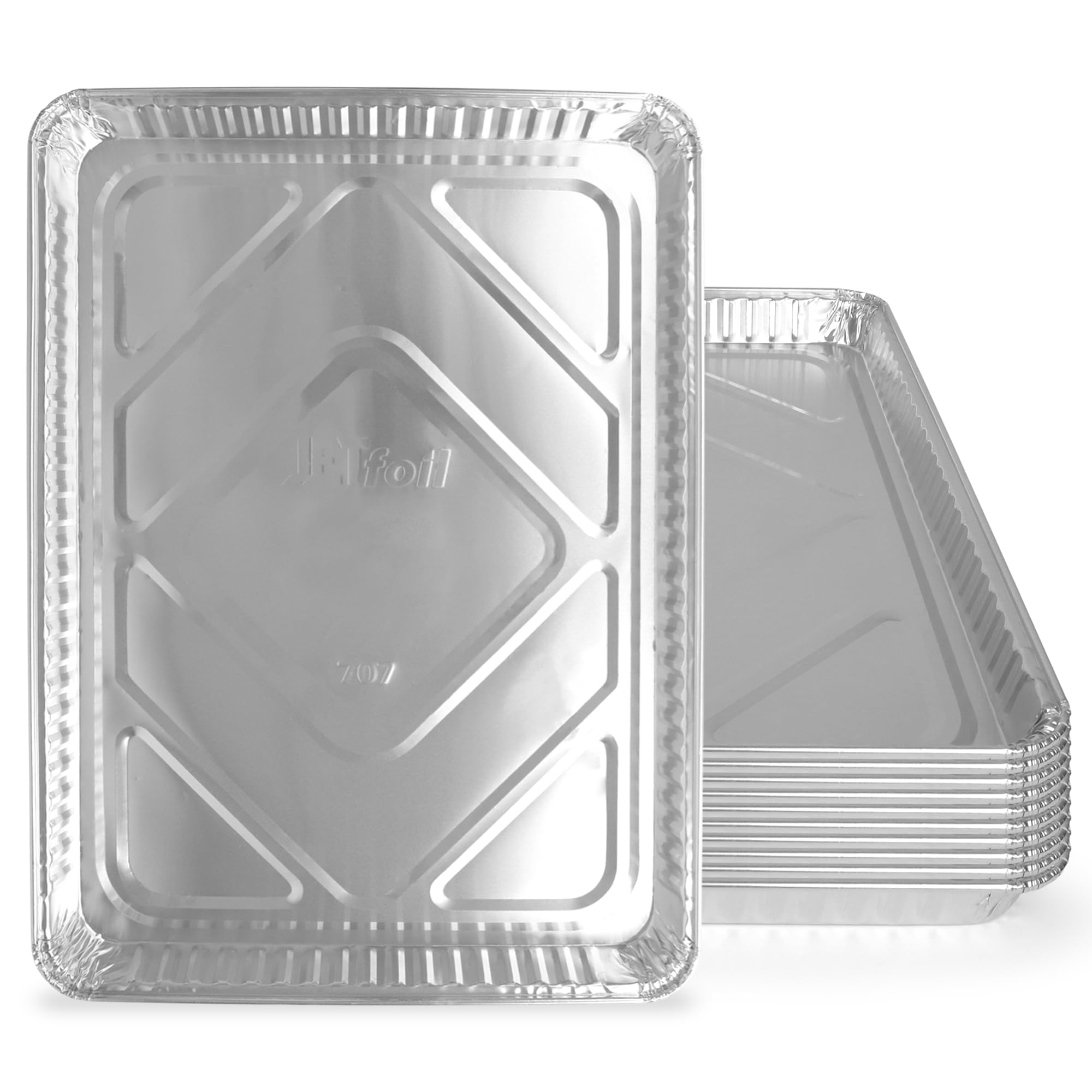 PLASTICPRO aluminum pans 10-pack for convenient baking and quick cleanup.