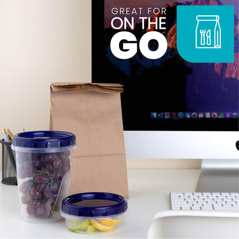 Stackable deli containers simplify fridge organization and take-along meals.